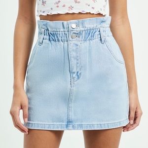Pacsun paper bag waist denim skirt